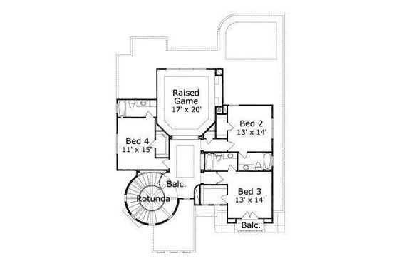 Floor Plan - Upper Floor for European House Plan #411-439 - 4 bed, 4.5 bath