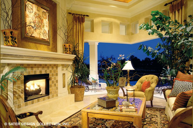 House Blueprint - Interior - Family Room for Mediterranean House Plan #930-190 - 4 bed, 6.5 bath