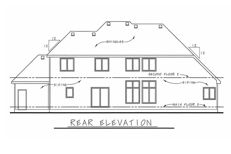 Dream House Plan - Exterior - Rear Elevation for European House Plan #20-1774 - 4 bed, 3 bath