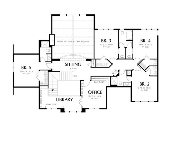 Country Floor Plan - Upper Floor Plan #48-619