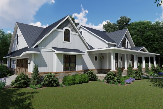 Exterior - Front Elevation 7 for Farmhouse House Plan #120-257 - 3 bed, 2.5 bath