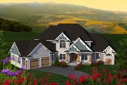 Craftsman Style House Plan - 4 Beds 4 Baths 4266 Sq/Ft Plan #70-1233 