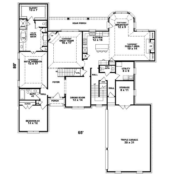 Traditional Floor Plan - Main Floor Plan #81-596