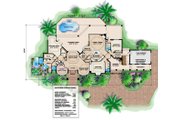 Mediterranean Style House Plan - 4 Beds 5 Baths 3472 Sq/Ft Plan #27-377 