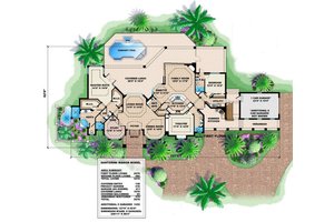 Floor Plan - Main Floor for Mediterranean House Plan #27-377 - 4 bed, 5 bath
