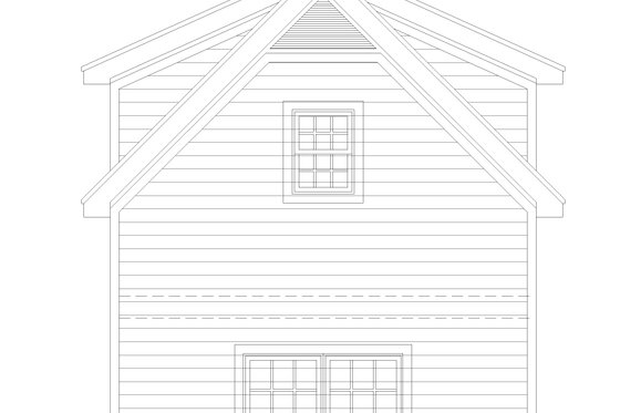 Exterior - Rear Elevation for Traditional House Plan #932-600, 1 bath