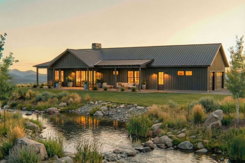 Home Plan - Exterior - Rear Elevation for Ranch House Plan #1105-19 - 4 bed, 2 bath