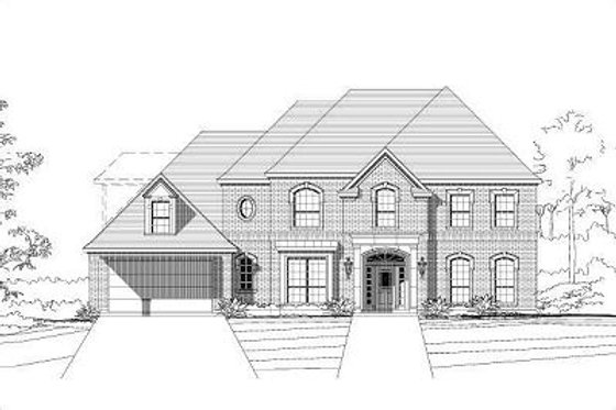 Exterior - Front Elevation for European House Plan #411-796 - 4 bed, 3.5 bath