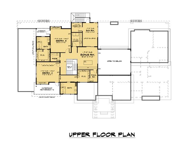 Dream House Plan - Contemporary Floor Plan - Upper Floor Plan #1066-159