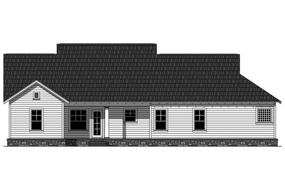 Exterior - Rear Elevation for Craftsman House Plan #21-358 - 3 bed, 2 bath