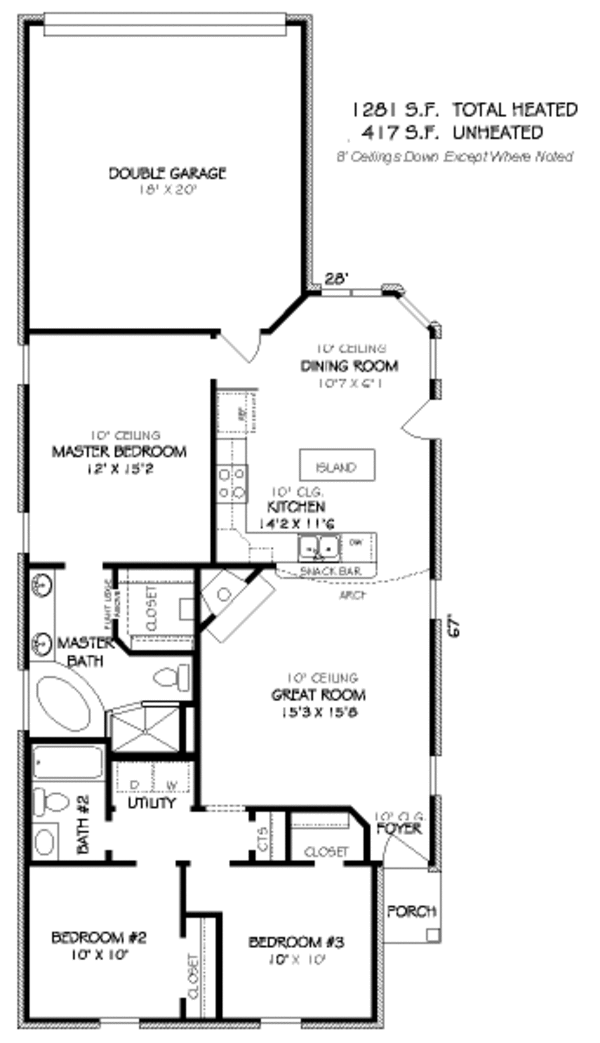 European Floor Plan - Main Floor Plan #424-125