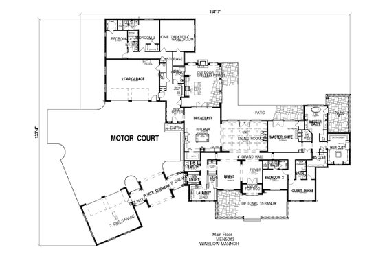Floor Plan - Main Floor for European House Plan #923-74 - 5 bed, 5.5 bath