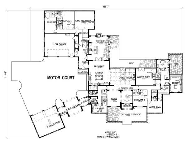 Home Plan - European Floor Plan - Main Floor Plan #923-74