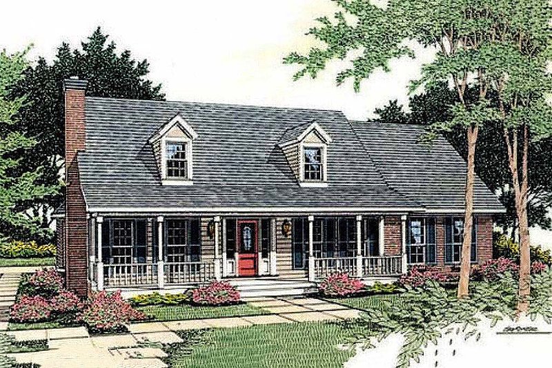 Architectural House Design - Country Exterior - Front Elevation Plan #406-157