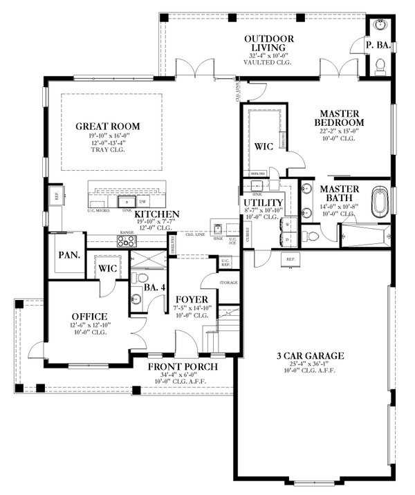 House Design - Craftsman Floor Plan - Main Floor Plan #1058-224