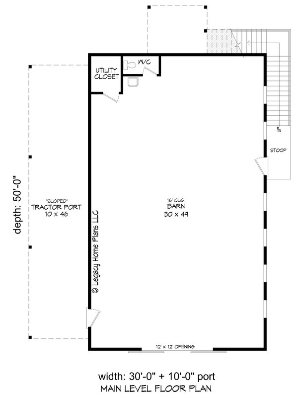 Southern Floor Plan - Main Floor Plan #932-927