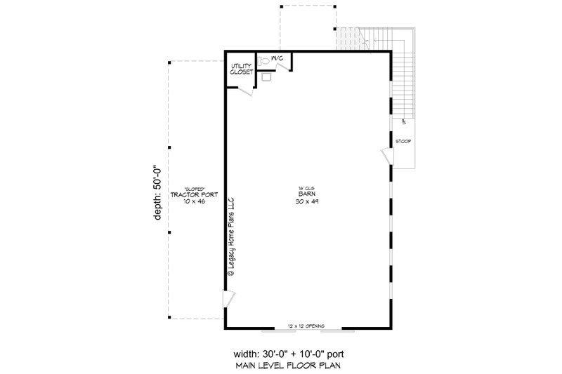 Dream House Plan - Floor Plan - Main Floor for Southern House Plan #932-927, 1.5 bath