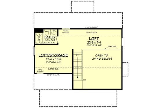 Floor Plan - Upper Floor for Farmhouse House Plan #430-285 - 1 bed, 2 bath