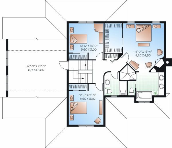 Traditional Floor Plan - Upper Floor Plan #23-841