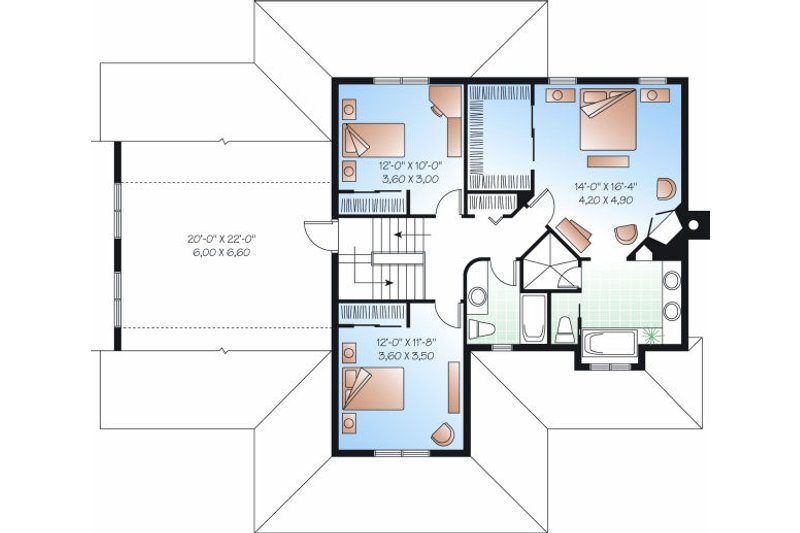 Dream House Plan - Floor Plan - Upper Floor for Traditional House Plan #23-841 - 3 bed, 2.5 bath