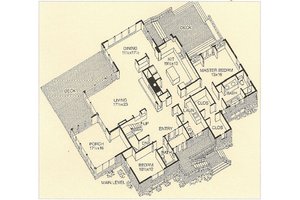 Floor Plan - Main Floor for Prairie House Plan #454-8 - 4 bed, 3 bath