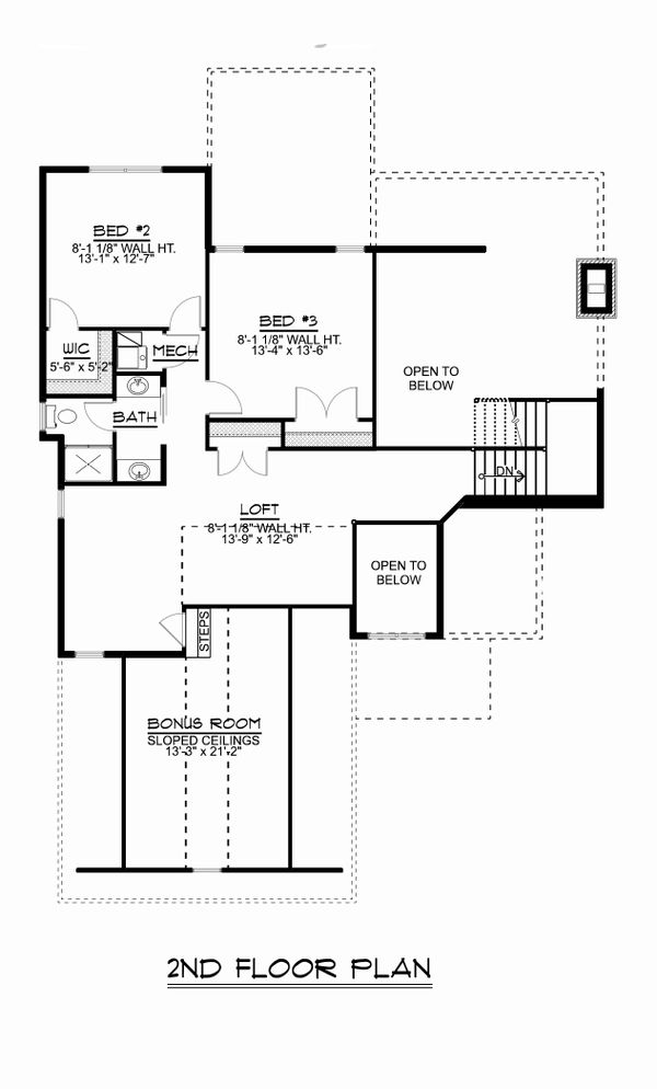 Dream House Plan - Cottage Floor Plan - Upper Floor Plan #1064-97