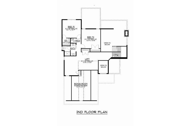 Architectural House Design - Floor Plan - Upper Floor for Cottage House Plan #1064-97 - 3 bed, 2.5 bath