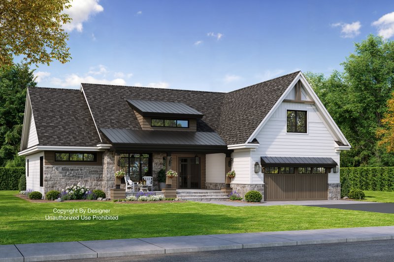 House Blueprint - Exterior - Front Elevation 3 for Farmhouse House Plan #51-1228 - 3 bed, 2 bath