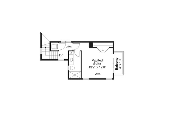 Floor Plan - Upper Floor for Contemporary House Plan #124-1371 - 2 bed, 2 bath