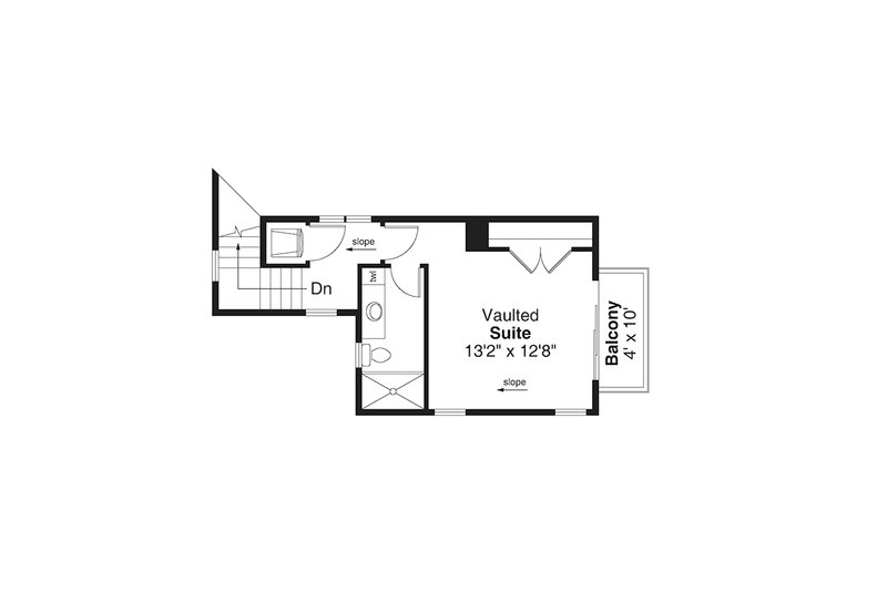 House Design - Floor Plan - Upper Floor for Contemporary House Plan #124-1371 - 2 bed, 2 bath