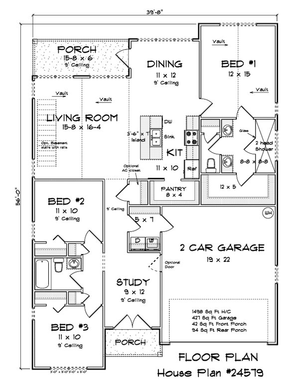 House Blueprint - Modern Floor Plan - Main Floor Plan #513-2372