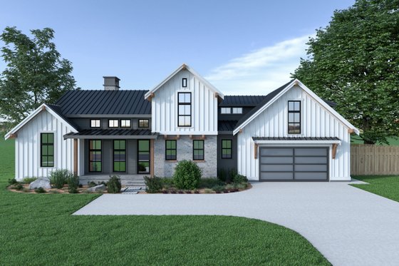 Exterior - Front Elevation 4 for Country House Plan #1070-33 - 3 bed, 2.5 bath