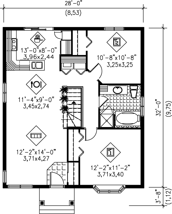 Home Plan - Cottage Floor Plan - Main Floor Plan #25-163