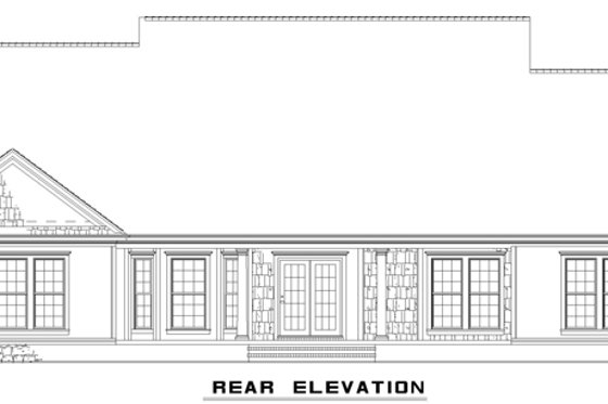 Exterior - Rear Elevation for Country House Plan #17-625 - 4 bed, 2.5 bath
