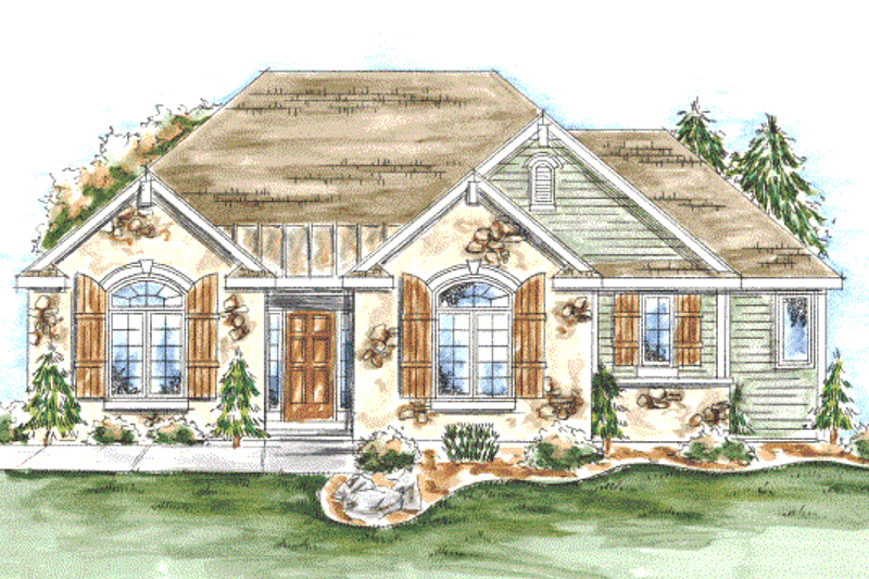 Home Plan - Exterior - Front Elevation 4 for Traditional House Plan #20-1603 - 2 bed, 2 bath