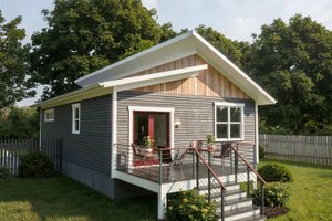 Exterior - Rear Elevation for Modern House Plan #79-330 - 3 bed, 2 bath