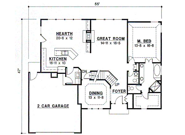 Traditional Floor Plan - Main Floor Plan #67-398