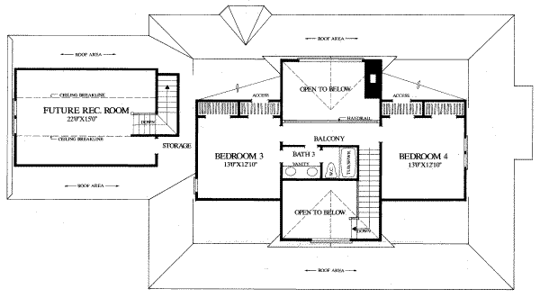 Southern Floor Plan - Upper Floor Plan #137-246
