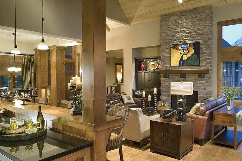 Home Plan - Great Room - 5100 Square foot Craftsman home
