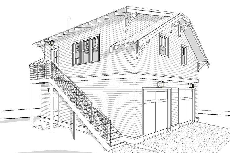 Architectural House Design - Exterior - Other Elevation 3 for Craftsman House Plan #895-121 - 2 bed, 1 bath