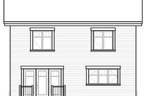 Exterior - Rear Elevation for Traditional House Plan #23-738 - 3 bed, 1.5 bath