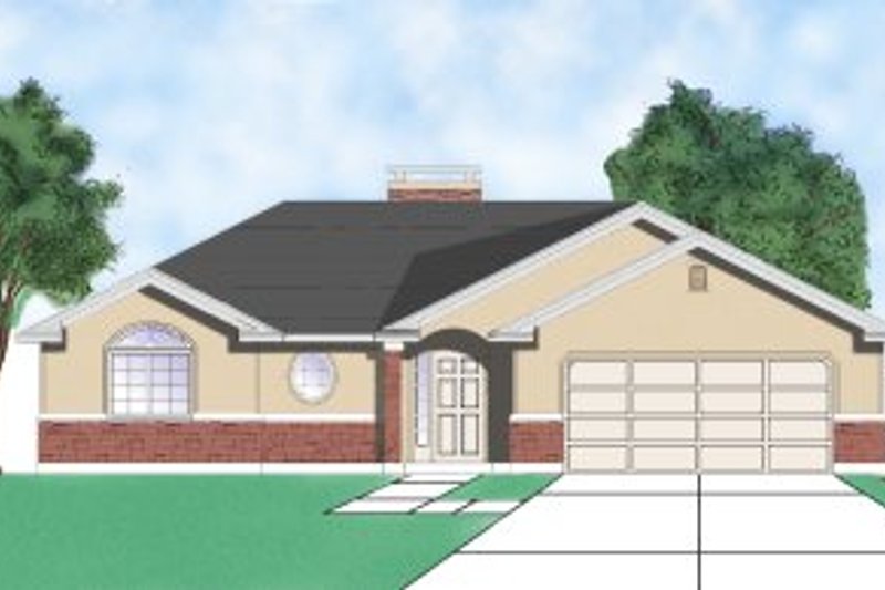 Ranch Style House Plan - 3 Beds 2 Baths 1227 Sq/Ft Plan #5-108