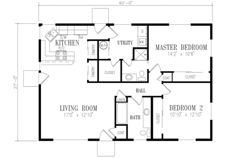 Home Plan - Ranch Floor Plan - Main Floor Plan #1-158