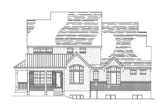 Exterior - Rear Elevation for Country House Plan #5-193 - 4 bed, 2.5 bath