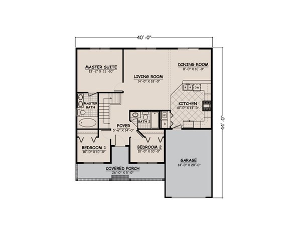 House Blueprint - Ranch Floor Plan - Main Floor Plan #1082-1