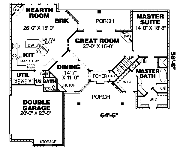 Traditional Floor Plan - Main Floor Plan #34-147