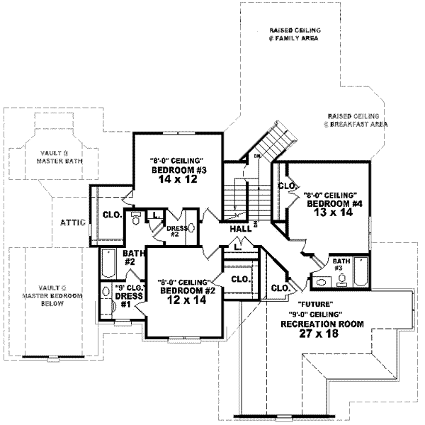 European Floor Plan - Upper Floor Plan #81-572
