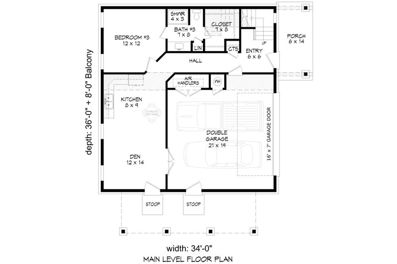 Dream House Plan - Floor Plan - Main Floor for Beach House Plan #932-1093 - 3 bed, 3.5 bath
