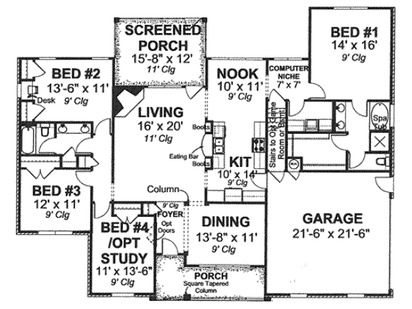 Home Plan - Traditional Floor Plan - Main Floor Plan #20-1874