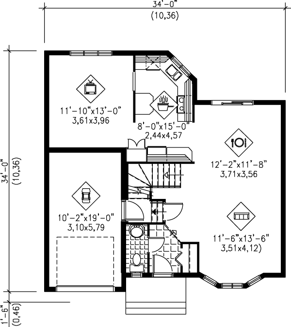 Home Plan - European Floor Plan - Main Floor Plan #25-2040